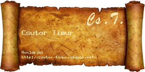 Csutor Timur névjegykártya